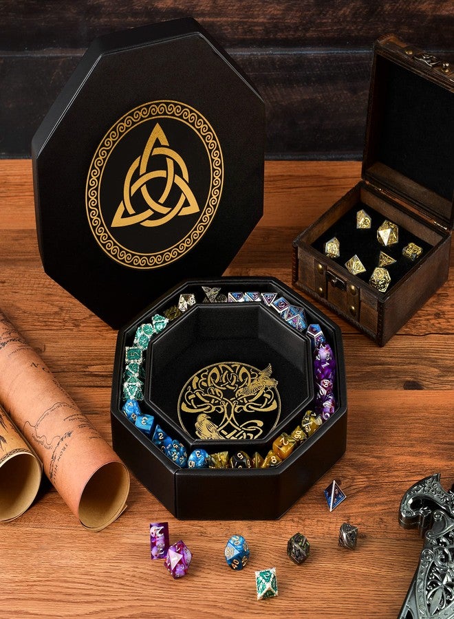 Soar Forge DND Dice Tray - Premium 9 Inch Tray Dungeons and Dragons - Exquisitely Detailed Gold World Tree & Triquetra Design - Perfect Rolling & Box Storage to Protect Your Dice for D&D and RPG - Image 5
